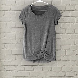 Women's Washed Short Sleeve Twisted Front Knot Tee